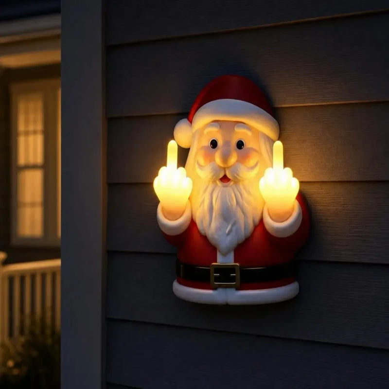 Frecher Weihnachtsmann™ – LED Mittelfinger Weihnachtsdeko